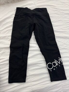 Calvin Klein Black Logo Capri Performance Leggings